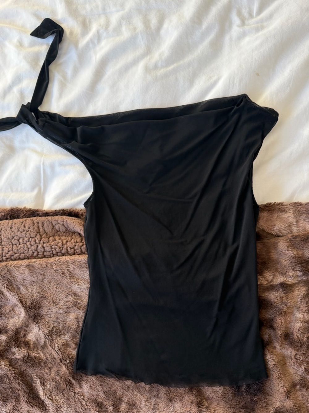 Urban Outfitters Black One-Shoulder Tie Top